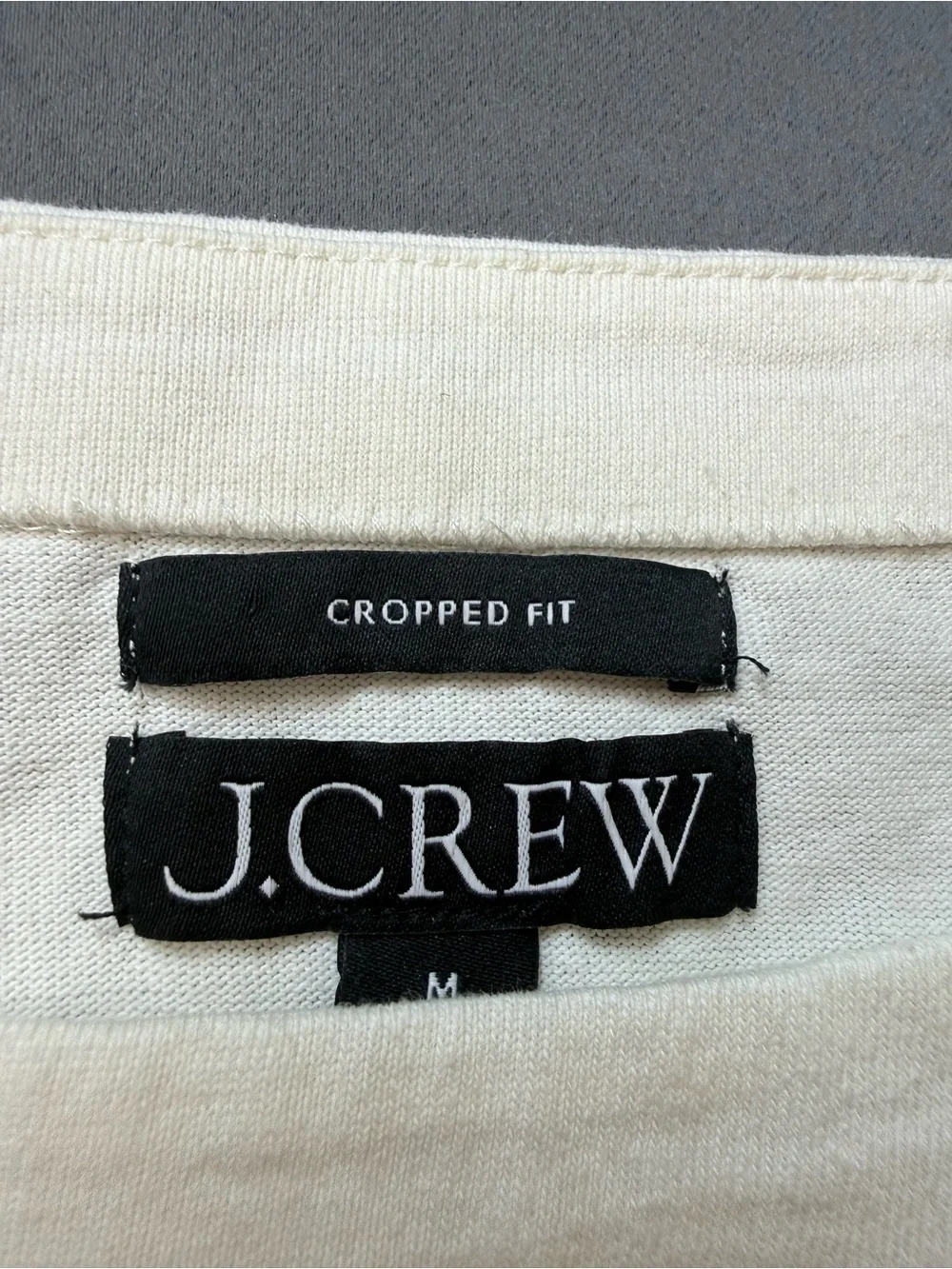 J. Crew Black and White Striped Crop Top Medium
